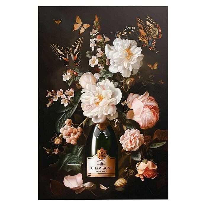 Reinders Glasbild Champagne Flowers (Champagne Flowers, B x H: 78 x 116 cm) | BAUHAUS
