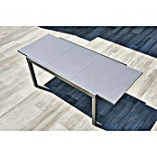 Gartenmöbel-Set (7-tlg., Glas/Aluminium/Akazie, Anthrazit/Naturbraun, Tischplatte ausziehbar)