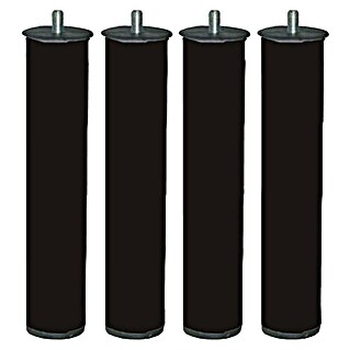 Micel Set de patas de mueble para canapé Tapiflex (Ø x Al: 5 x 25 cm, Acero, Negro)