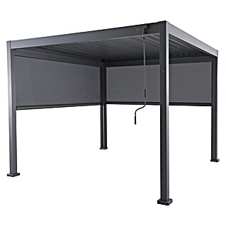 Sunfun Milos Pérgola estándar con laterales (L x An x Al: 294 x 294 x 235 cm, Aluminio, Antracita)