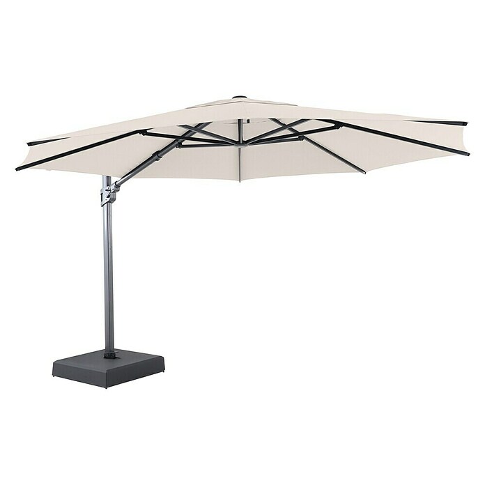 Sunfun Parasol de jardín Corfu (Crudo, Diámetro de cobertura: 400 cm) | BAUHAUS