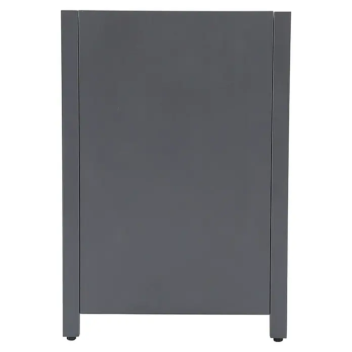 Sunfun Cocina exterior con estantería Kendra - Aluminio/Acero, Antracita - Primer plano de una jardinera gris con líneas limpias y diseño minimalista, ideal para jardines modernos.
