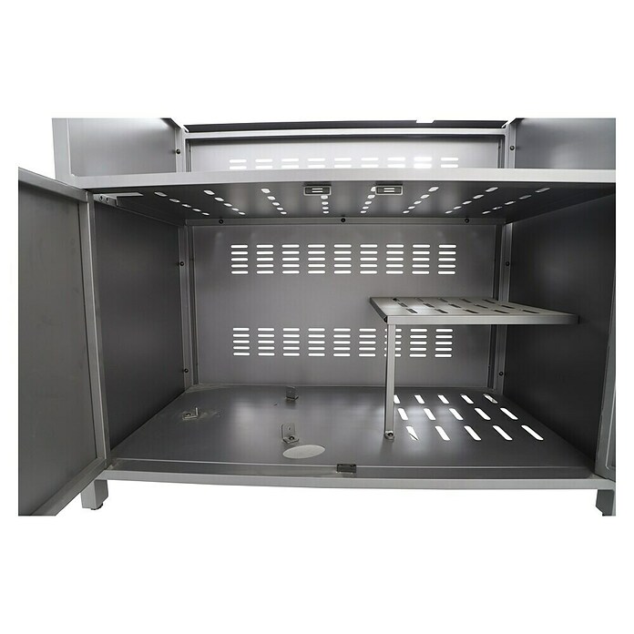 Sunfun Cocina exterior con estantería Kendra (Antracita, An x Pr x Al: 100 x 60 x 88 cm, Aluminio) | BAUHAUS