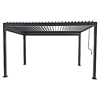 Sunfun Milos Pérgola estándar con laterales (L x An x Al: 294 x 386 x 235 cm, Aluminio, Antracita)