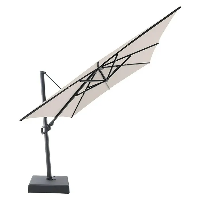 Sunfun Parasol de jardín Corfu - Crudo, 300 x 400 cm, Aluminio - Sombrilla de poste lateral. La sombrilla ofrece una protección solar óptima para el jardín o la terraza.