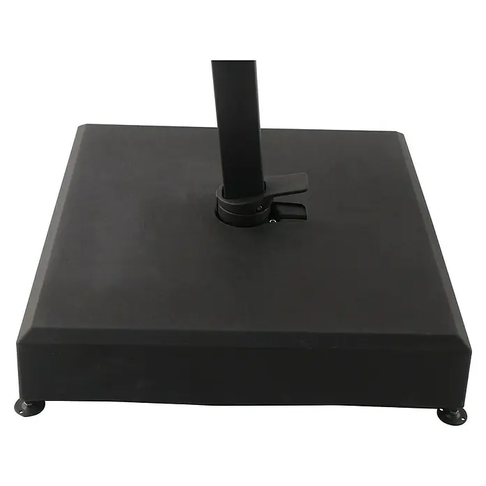 Sunfun Base de parasol Calandra - 85 x 85 cm, Negro - Base para sombrilla cuadrada negra hecha de material resistente con fijación para el mástil de la sombrilla.