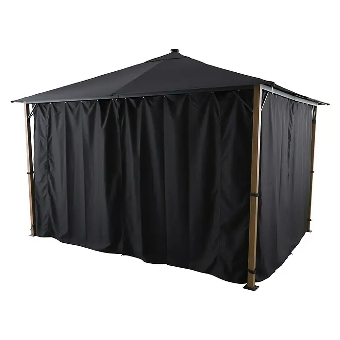 Sunfun Carpa con laterales Mauricio - An x Pr: 299 x 399 cm, Color del techo: Antracita - Pabellón oscuro con cortinas, ideal para el jardín. Ofrece protección y privacidad en espacios exteriores. Diseño elegante para cualquier terraza.
