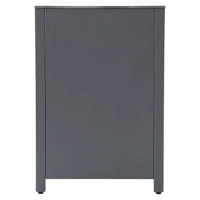 Sunfun Cocina exterior Kendra - Aluminio/Acero, Antracita - Primer plano de un elegante mueble de baño gris, que combina diseño moderno con funcionalidad.\n