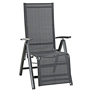 Sunfun Maja Garten-Liegestuhl (Aluminium, Textil, Rückenlehne verstellbar, Anthrazit, B x T x H: 61 x 69 x 111 cm)