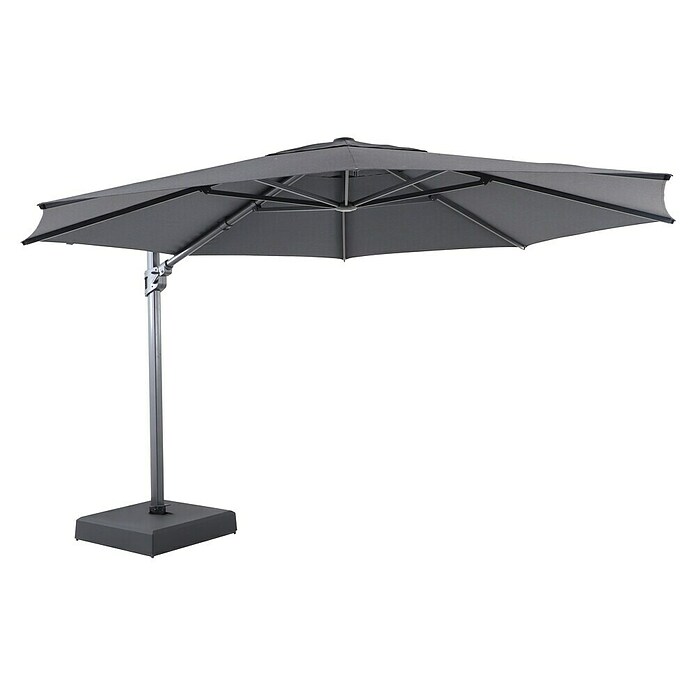 Sunfun Parasol de jardín Corfu (Antracita, Diámetro de cobertura: 400 cm) | BAUHAUS