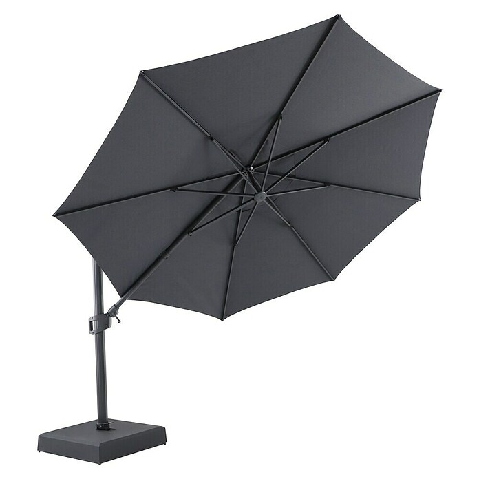 Sunfun Parasol de jardín Corfu (Antracita, Diámetro de cobertura: 400 cm) | BAUHAUS