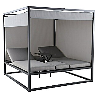Cama exterior Scarlet (L x An x Al: 200 x 200 x 200 cm, Gris oscuro)