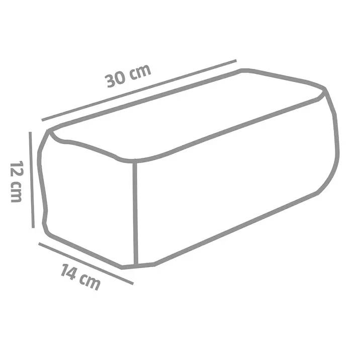 Mauerstein Times Antik Light - 30 x 14 x 12 cm, Muschelkalk, Beton - Rechteckiger Block mit abgerundeten Kanten, Maße 30 cm Länge, 12 cm Höhe, 14 cm Breite.