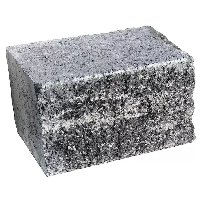 EHL Mauerstein Anzio Light - 25 x 18 x 15 cm, Grau/Anthrazit, Beton - Rauer grauer Betonpflasterstein mit gesprenkelter Textur.