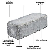 Mauerstein Times Antik Light (36 x 14 x 12 cm, Grau/Anthrazit, Beton) | BAUHAUS