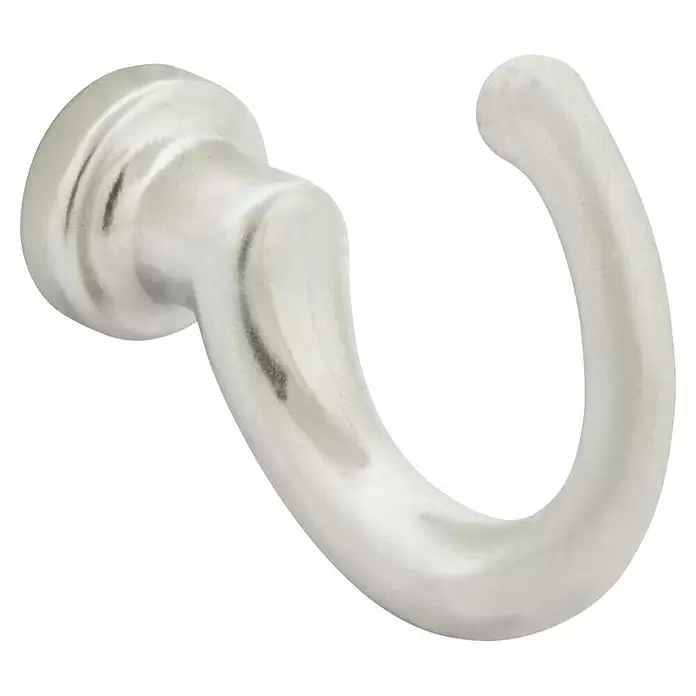 Walteco Garderobenhaken Brent - Ø x L: 15 x 33 mm, Breite: 43 mm, Anzahl Haken: 1 Stk., Vernickelt matt - U-förmiger gebürsteter Metallhaken.