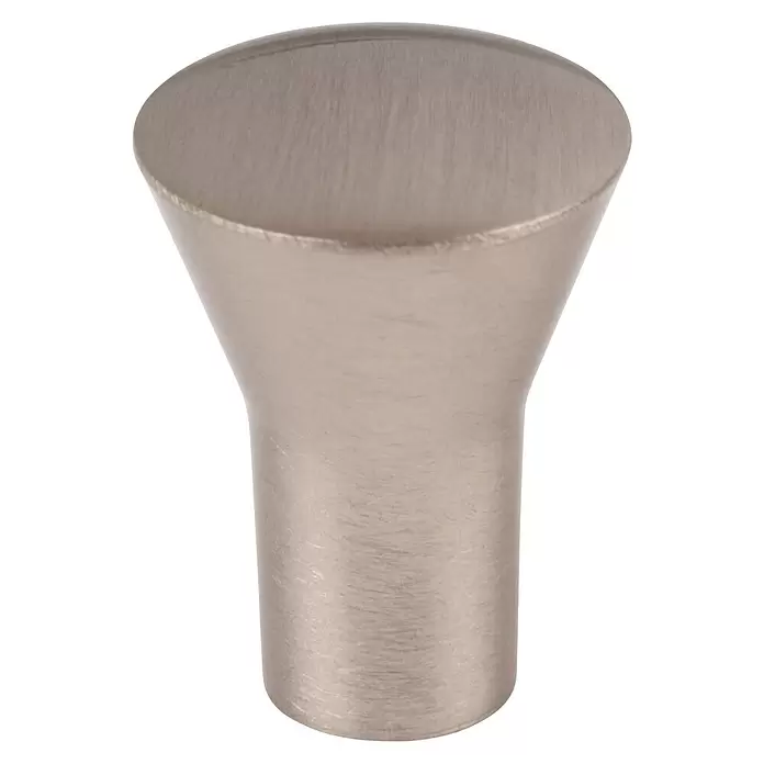 Walteco Möbelknopf Tucson - Durchmesser: 16 mm, Sonstige, Vernickelt matt - Gebürsteter Metallfuß oder Verbinder mit Verjüngung.