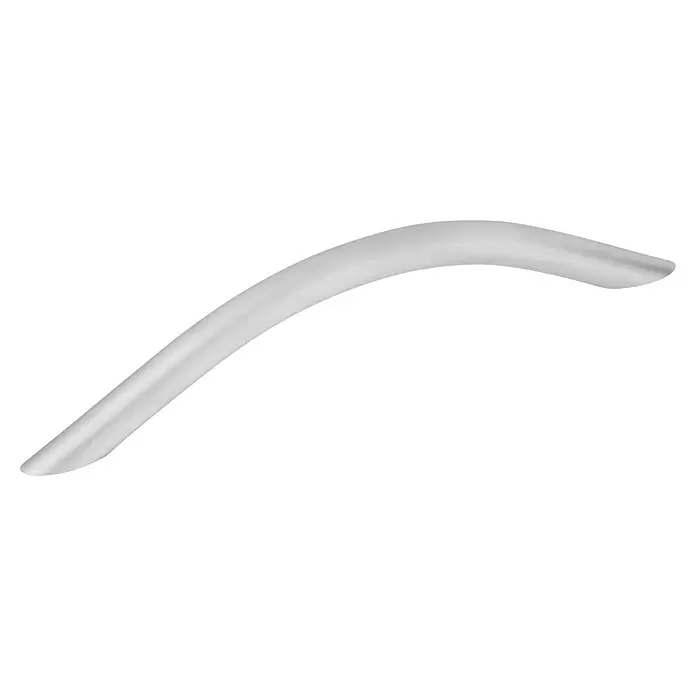 Walteco Möbelgriff Beta - Lochabstand: 128 mm, Sonstige, Verchromt matt - Glattes, weißes, gebogenes flexibles Rohr.