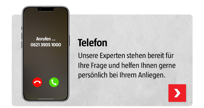 oder rufen Sie uns per Telefon an unter 0621 3905 1000
