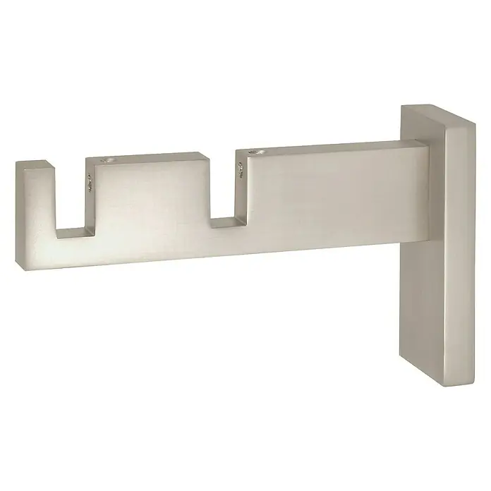 Expo Ambiente Doppelträger Clear - Edelstahloptik, Geeignet für: 32 x 11 mm Profil, 1 Stk. - Moderne, satinierte Nickel-Doppelgardinenstangenhalterung. Elegantes Design zur Befestigung von zwei Gardinenstangen, robust und stilvoll.