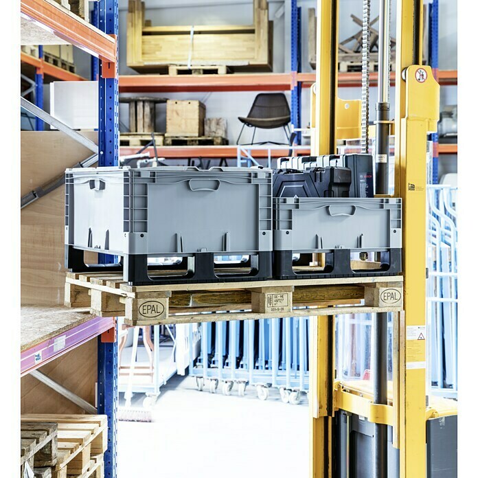 Surplus Systems Eurobox (L x B x H: 80 x 60 x 32 cm, Kunststoff, Grau)