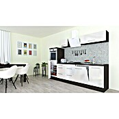 Respekta Premium Composición de cocina (Ancho: 280 cm, Con dispositivos eléctricos, Blanco de alto brillo)