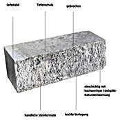 EHL Mauerstein Anzio Light (50 x 18 x 15 cm, Grau/Anthrazit, Beton) | BAUHAUS