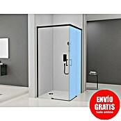 Camargue Mampara de ducha esquinera Aqua angular 1 lado (100 x 195 cm, Negro, Espesor de vidrio: 6 mm) | BAUHAUS