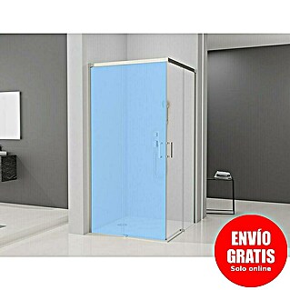 Camargue Mampara de ducha esquinera Aqua angular 1 lado (90 x 195 cm, Cromo, Espesor de vidrio: 6 mm)
