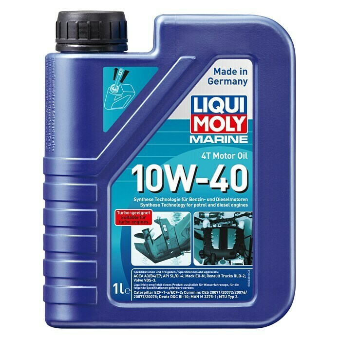 Liqui Moly Marine Motoröl 4T 10W-40Synthesetechnologie, 1 l Front View