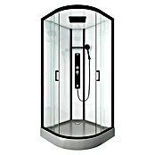 Designdusche Indus (90 x 90 x 215 cm, Halbrund, Anthrazit/Silbergrau)