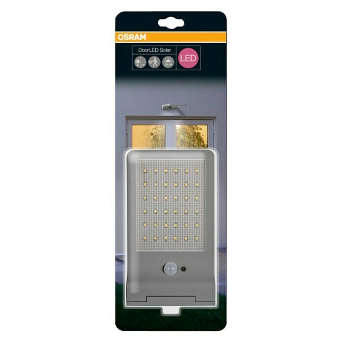Osram Solarna zunanja stenska svetilka Basic  (3 W, Do x Š x V: 19,2 x 11 x 3 cm, Srebrna, IP44, 320 lm) | Solarne svetilke | Zunanja svetila | Elektro in svetila | Izdelki | BAUHAUS