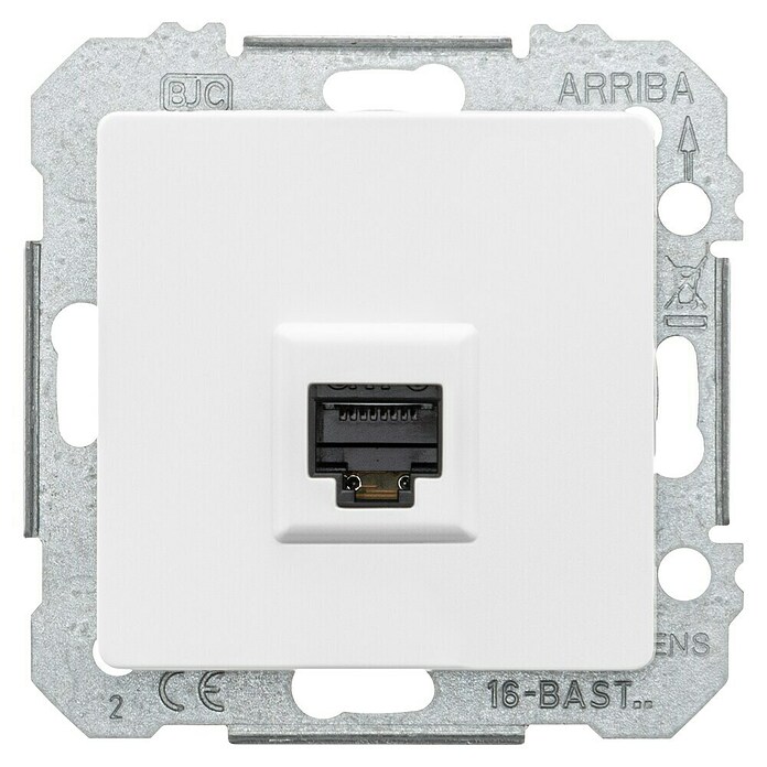 Siemens DELTA Mega Netzwerk-Anschlussdose SIE044103 (Polar Weiß, Glänzend, 1 Stk.) | BAUHAUS