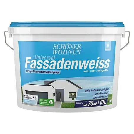 SCHÖNER WOHNEN-Farbe  Dispersionsfassadenfarbe Universal Fassadenweiß