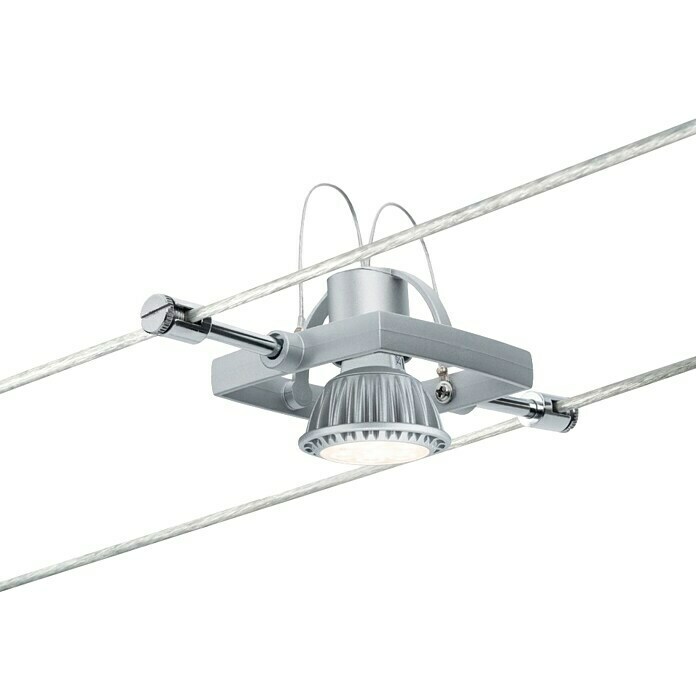Paulmann Sistema de sujeción para lámparas LED con cables tensados Mac II (10 W, 7 cm, Cromado mate)