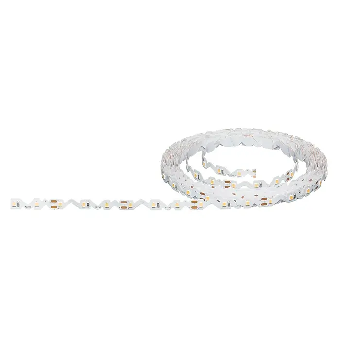 Paulmann LED-Band Function FlexLED - Länge: 5 m, Lichtfarbe: Warmweiß, 10,5 W - Nahaufnahme eines LED-Streifens, der in einer losen Spirale aufgerollt ist und eine moderne Beleuchtungslösung darstellt.