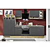 Respekta Küchenzeile BEKB310EGC (Breite: 310 cm, Mit Elektrogeräten, Grau)