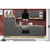 Respekta Küchenzeile BEKB310EGC (Breite: 310 cm, Mit Elektrogeräten, Grau)