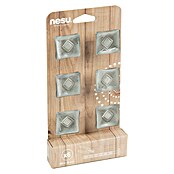 Nesu Tirador para muebles 2313 6 uds. (L x An x Al: 3,3 x 3,3 x 2,1 cm, Acero, Mate)