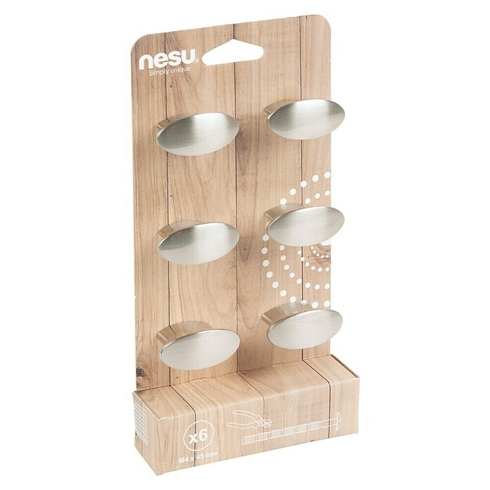Nesu Tirador para muebles 27416 (L x An x Al: 4 x 2 x 2,4 cm, Acero, Cromado pulido)