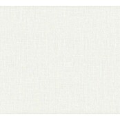 AS Creation Metropolitan Stories Vliestapete Textil-Optik (Weiß, Uni, 10,05 x 0,53 m)