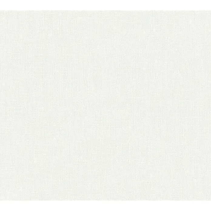 A.S. Création Metropolitan Stories Vliestapete Textil-Optik - Weiß, Uni, 10,05 x 0,53 m - Feiner, heller Stoff mit subtiler Textur, ideal für vielseitige Designprojekte, die eine schlichte, elegante Basis erfordern.