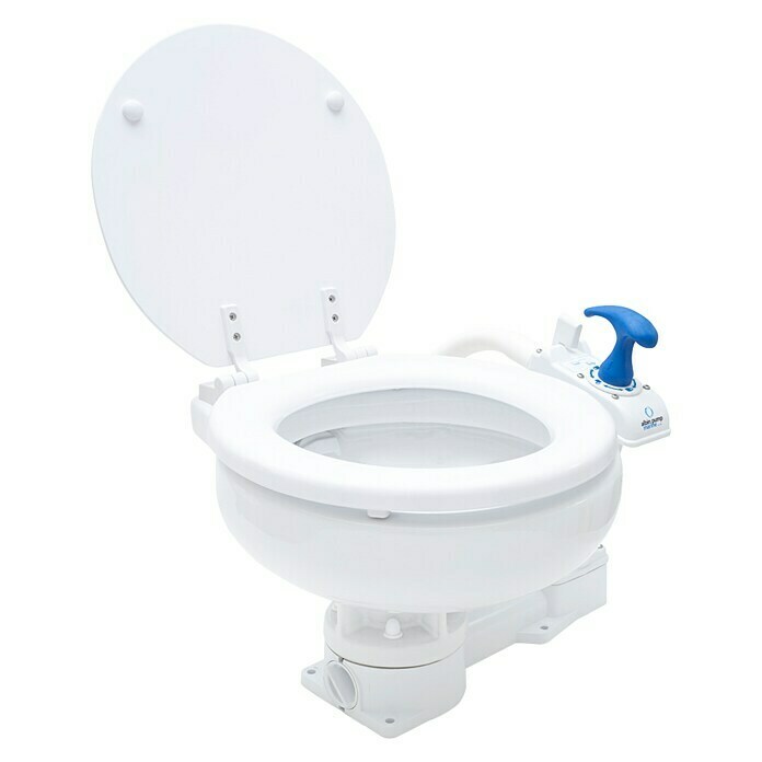 Albin Pump Bordtoilette Manuell Kompakt Low (L x B x H: 40 x 45 x 29 cm, Spülsystem: Manuelle Wasserspülung, Weiß)