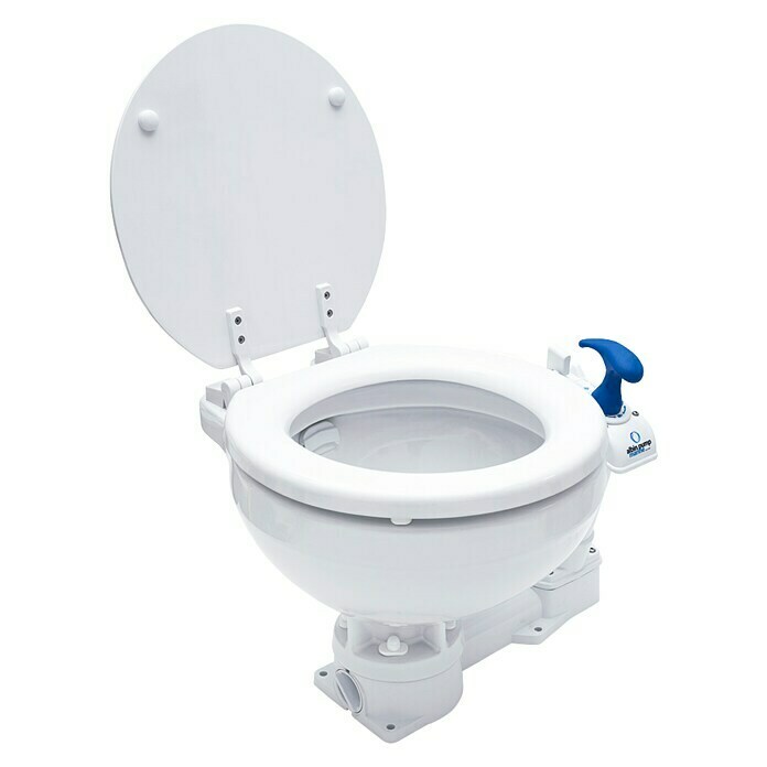 Albin Pump Bordtoilette Manuell Kompakt  (L x B x H: 40 x 45 x 34 cm, Spülsystem: Manuelle Wasserspülung, Weiß)