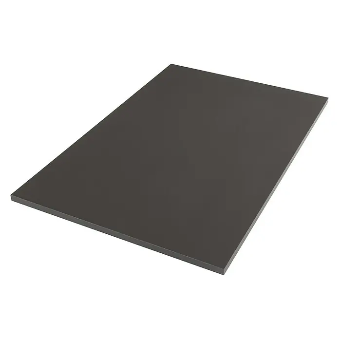 Tischplatte - Anthrazit, 180 cm x 80 cm x 25 mm - Schwarze Acrylglasplatte, ideal für verschiedene Anwendungen. Die Oberfläche ist glatt und die Kanten sauber verarbeitet.