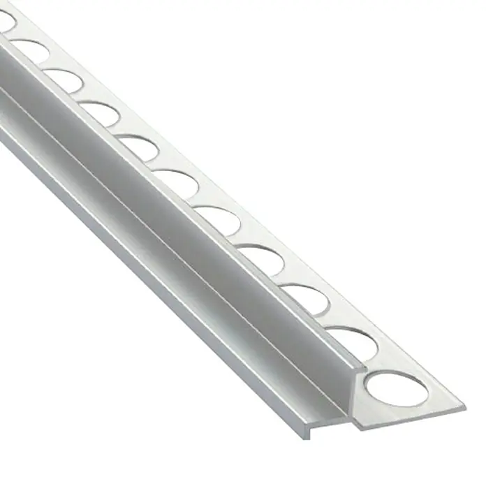 Perfil para baldosas Eurocanto 150A - Aluminio, Plateado, 2,5 m x 10 mm, Brillante - Perfil de acero inoxidable para un acabado limpio y profesional. Ideal para baños y cocinas, ofrece protección y un acabado estético.