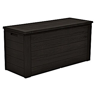 Jelenia Plast Garten-Aufbewahrungsbox Woody (119 x 45 x 57 cm, Kunststoff, Anthrazit)