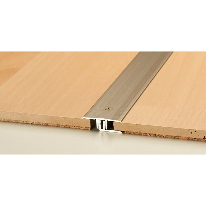 LOGOCLIC Übergangsprofil 220 - Edelstahl matt, 0,9 m x 34 mm, Montageart: Schrauben - Übergangsprofil für Böden, eine elegante Lösung zur Verbindung von zwei Bodenflächen, für einen sauberen Übergang.