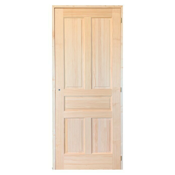 Norma Doors Puerta interior Pino Natural (72,5 x 203 cm, Apertura: Izquierda, Macizo, Ciega)