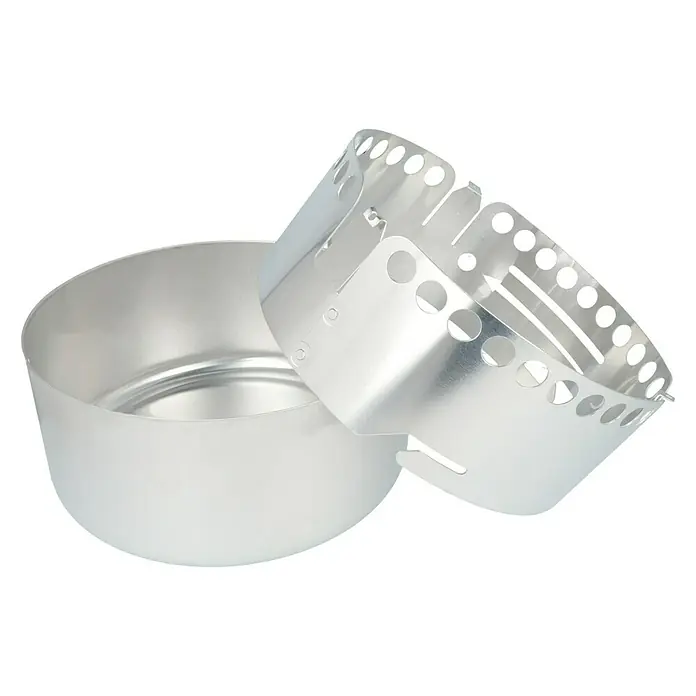 Aschebehälter - Passend für: Kingstone Kugelgrill Bullet 66 - Aluminium-Spirituskocher mit Windschutz für Outdoor-Abenteuer und Camping. Kompaktes Design für einfaches Verstauen.